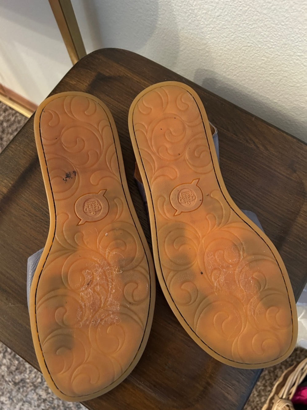 Born Women's Slate Blue Leather Open-Toe Slingback Sandals - Picture 2 of 3